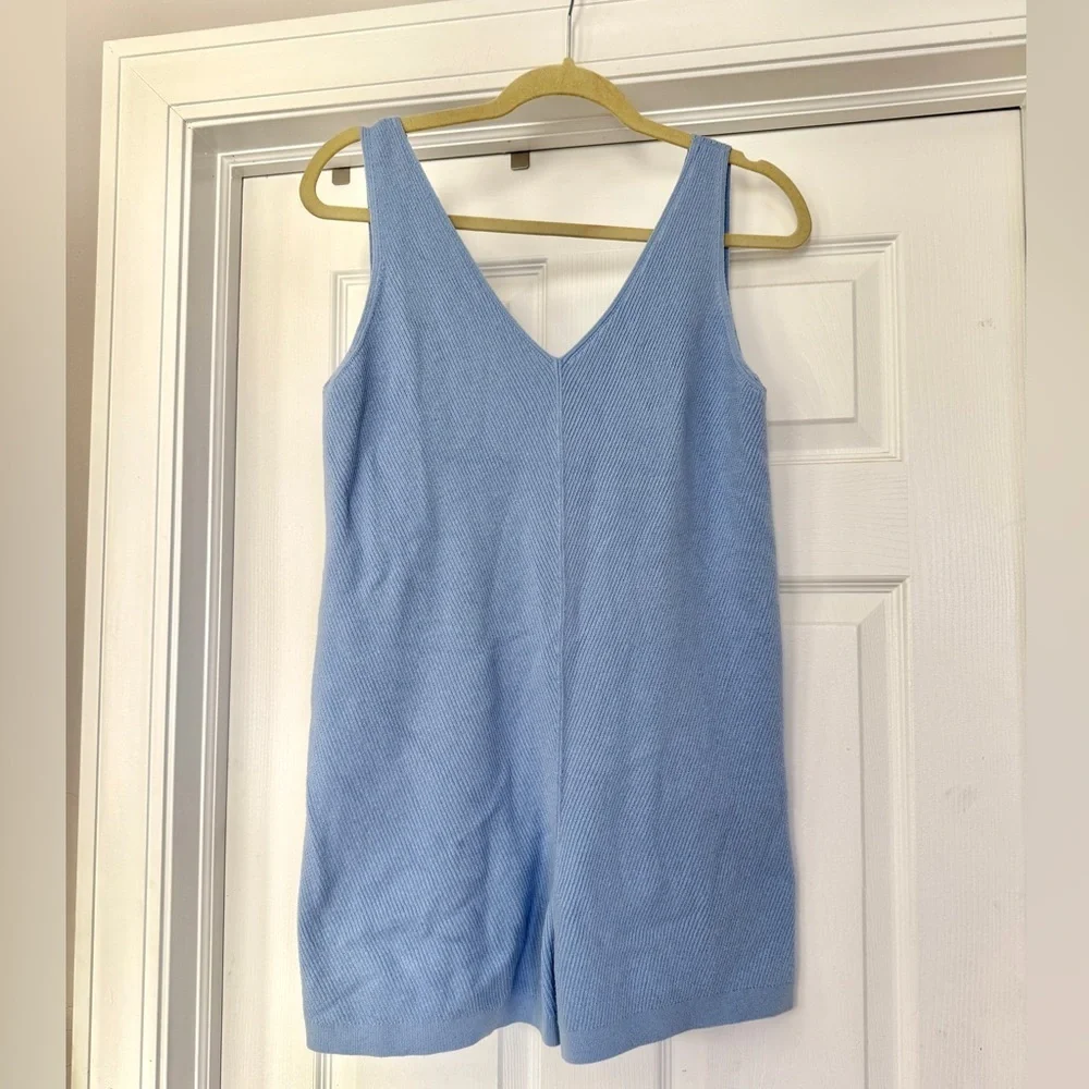 & Other Stories Sky Blue Knit Romper
